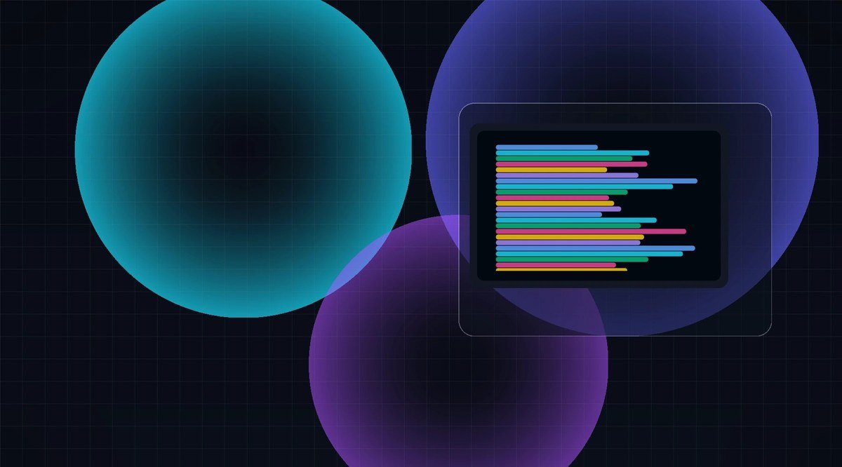 AI showcase: panel içinde kod satırları, neon grid